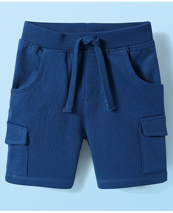 Babyhug Single Jersey Knit Half Sleeves T-Shirt & Shorts with Animal - Navy Blue & Yellow