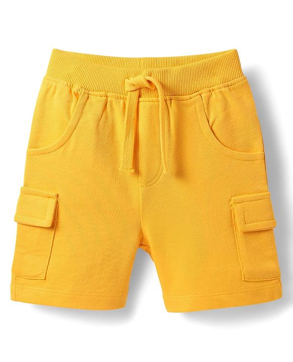 Babyhug Single Jersey Knit Sleeveless Tank T-Shirt & Shorts Set With Beach Theme Print - Blue & Yellow