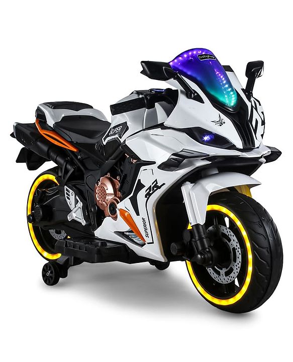 Babyhug CBR Rechargeable EV Battery Operated Ride On Bike with Music & LED Lights - Yellow