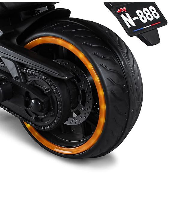 Babyhug CBR Rechargeable EV Battery Operated Ride On Bike with Music & LED Lights - Yellow