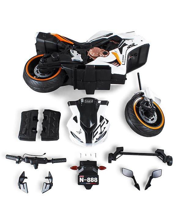 Babyhug CBR Rechargeable EV Battery Operated Ride On Bike with Music & LED Lights - Yellow