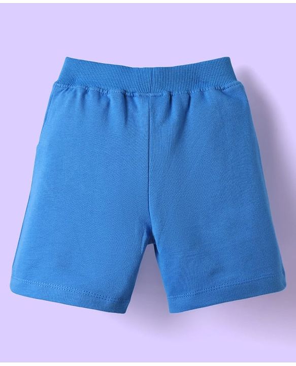 Babyhug Single Jersey Knit Sleeveless Tank T-Shirt & Shorts Set with Tiger Print - Blue
