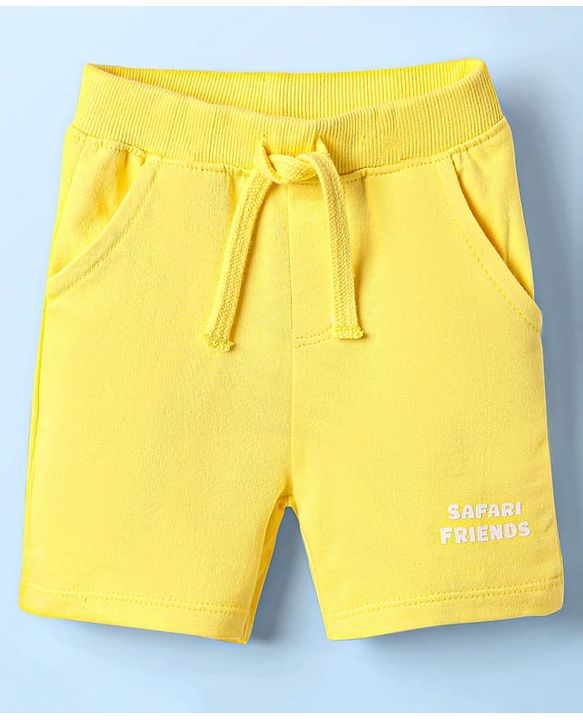 Babyhug Single Jersey Knit Sleeveless Tank T-Shirt & Shorts Set with Jungle Print - Yellow