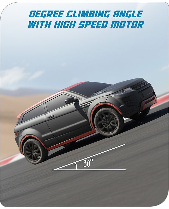 Babyhug 1:24 C-Type Rechargeable Remote Control Racing Car |Black-Red Finish| Gifting Car for 4 years + Kids| BIS Certified - Black