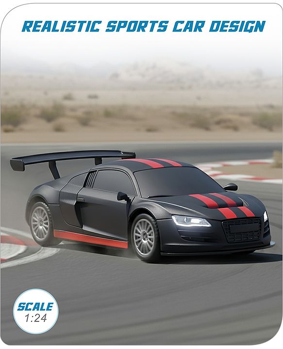 Babyhug 1:24 C-Type Rechargeable Remote Control Racing Car BIS Certified - Black
