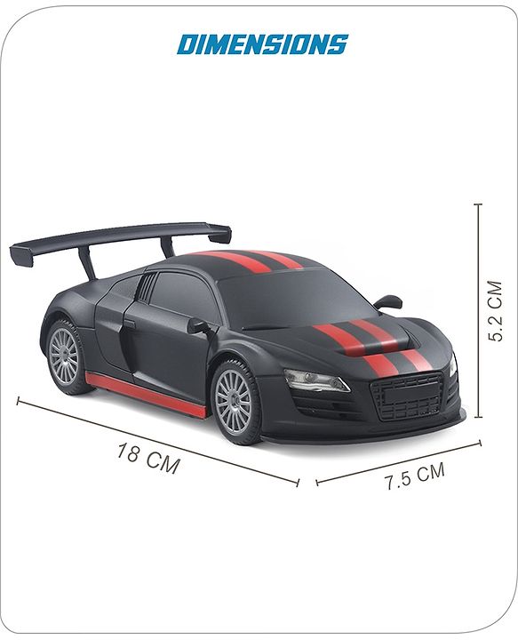 Babyhug 1:24 C-Type Rechargeable Remote Control Racing Car BIS Certified - Black
