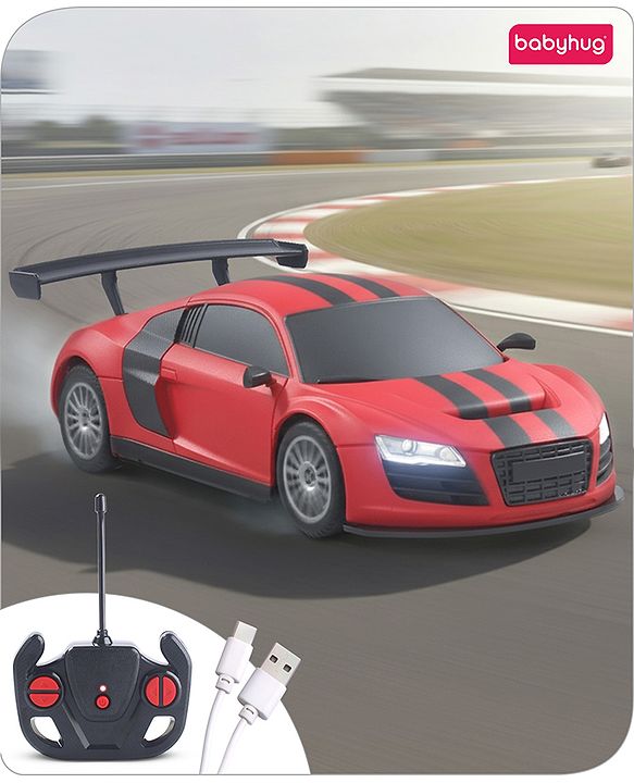 Babyhug 1:24 C-Type Rechargeable Remote Control Racing Car BIS Certified - Black