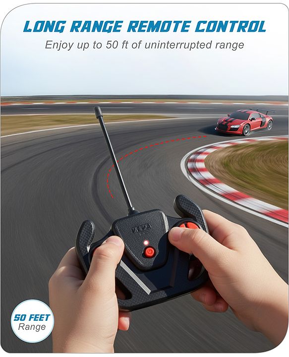 Babyhug 1:24 C-Type Rechargeable Remote Control Racing Car BIS Certified - Black