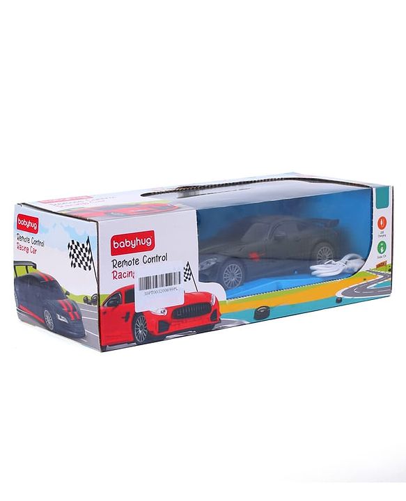 Babyhug  1:24 C-Type Rechargeable Remote Control Racing Car - Black| Gifting Option| Toy for 4+ years Boys & Girls| BIS Certified| 50ft Remote Range