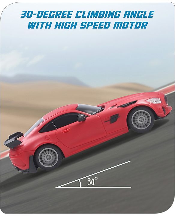 Babyhug  1:24 C-Type Rechargeable Remote Control Racing Car - Black| Gifting Option| Toy for 4+ years Boys & Girls| BIS Certified| 50ft Remote Range