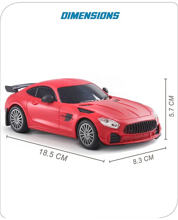Babyhug  1:24 C-Type Rechargeable Remote Control Racing Car - Black| Gifting Option| Toy for 4+ years Boys & Girls| BIS Certified| 50ft Remote Range