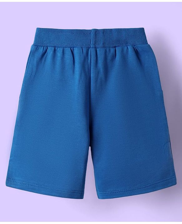 Babyhug Single Jersey Knit Half Sleeves T-Shirt & Shorts With Soccer Text Print - Blue & White