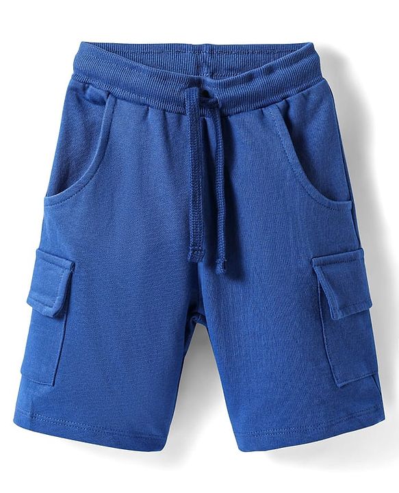 Babyhug Single Jersey Knit Sleeveless Tank T-Shirt & Shorts Set With Football Print - Navy Blue