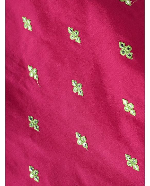 Pine Kids Woven Sleeveless Kurti Gharara Set with Dupatta & Floral Embroidery - Dark Pink