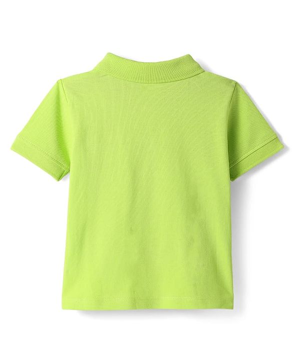 Babyhug Single Jersey Knit Half Sleeves T-Shirt & Shorts Set with Tropical Theme Print & Suspender - Limegreen