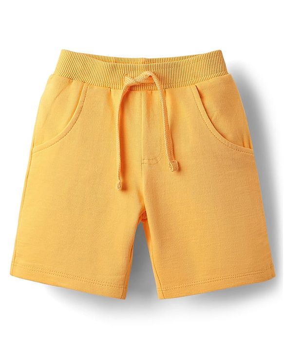 Babyhug Single Jersey Knit Half Sleeves T-Shirt & Shorts Set With Sport Theme Print - Navy Blue & Yellow