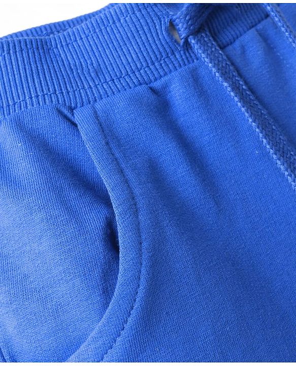 Babyhug Single Jersey Knit Half Sleeves Polo T-Shirt & Shorts Set with Abstract Print - Blue