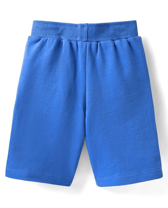 Babyhug Single Jersey Knit Half Sleeves Polo T-Shirt & Shorts Set with Abstract Print - Blue