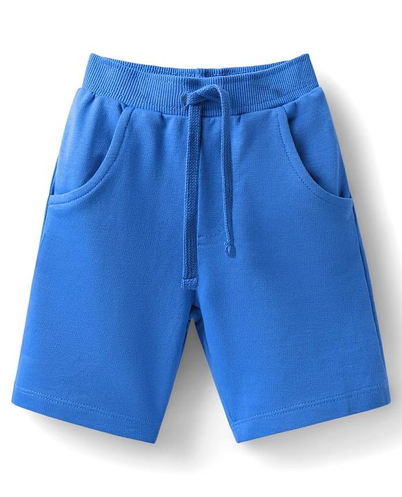 Babyhug Single Jersey Knit Half Sleeves Polo T-Shirt & Shorts Set with Abstract Print - Blue