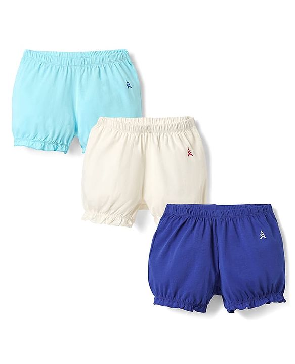 Pine Kids Cotton Elastane Knit Solid Bloomers Pack of 3 (Color May Vary)