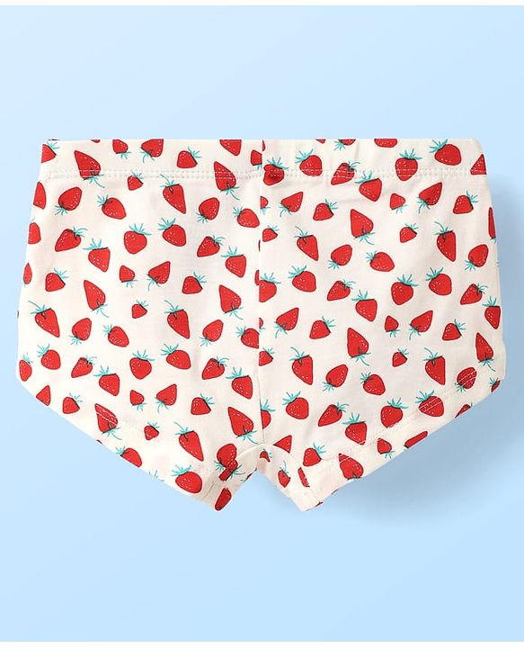 Pine Kids Cotton Elastane Knit Hipsters With Strawberry Print Pack of 3 (Color May Vary)