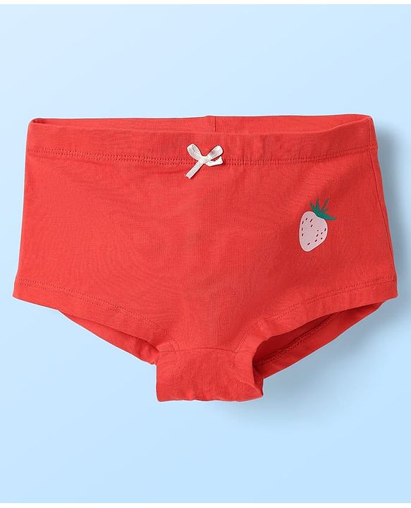 Pine Kids Cotton Elastane Knit Hipsters With Strawberry Print Pack of 3 (Color May Vary)