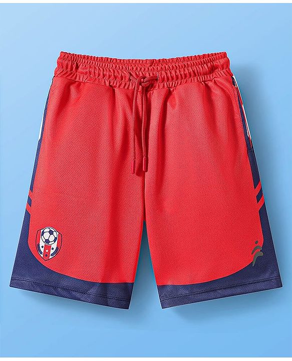 Pine Active Half Sleeves T-Shirt & Shorts With Soccer Print - White & Red
