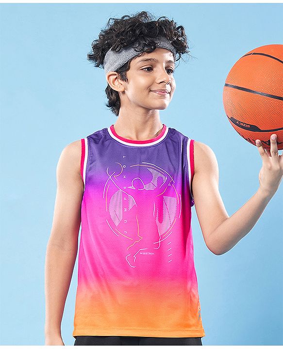 Pine Active Knit Sleeveless High Stretch T-Shirt With Ombre Effect - Multicolor