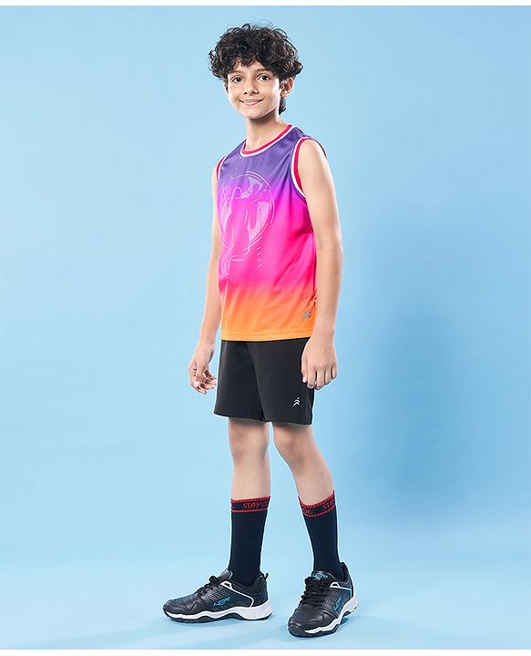 Pine Active Knit Sleeveless High Stretch T-Shirt With Ombre Effect - Multicolor