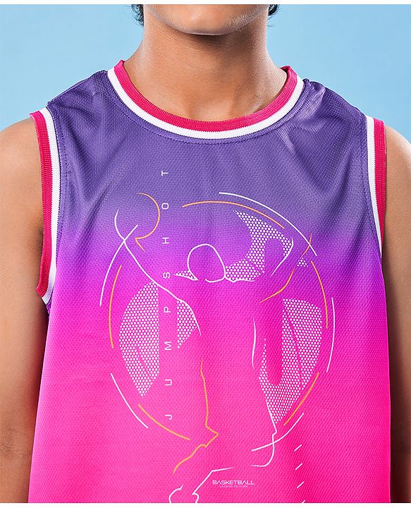 Pine Active Knit Sleeveless High Stretch T-Shirt With Ombre Effect - Multicolor