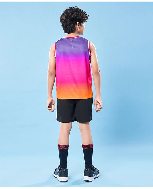 Pine Active Knit Sleeveless High Stretch T-Shirt With Ombre Effect - Multicolor