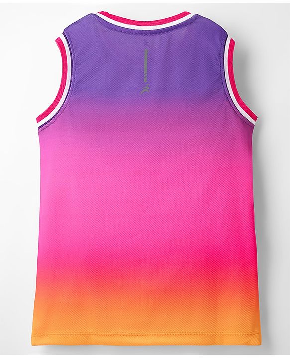 Pine Active Knit Sleeveless High Stretch T-Shirt With Ombre Effect - Multicolor