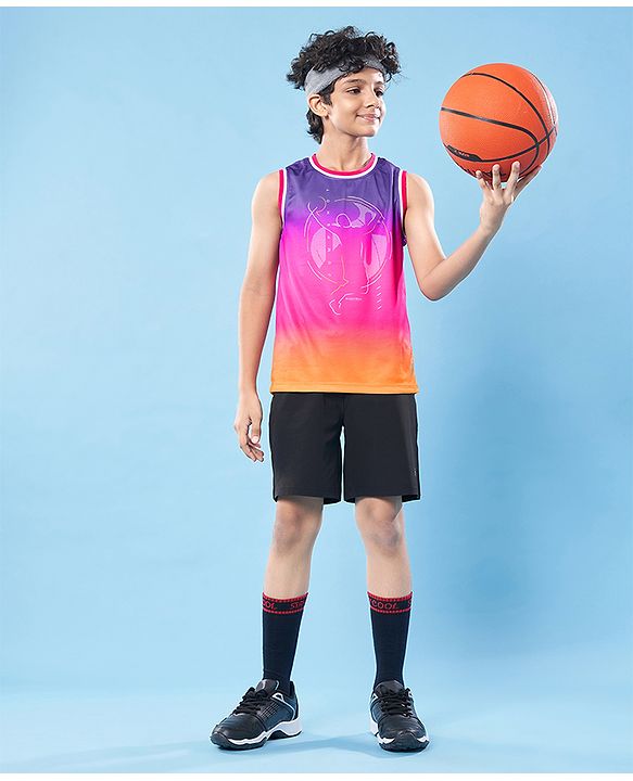 Pine Active Knit Sleeveless High Stretch T-Shirt With Ombre Effect - Multicolor