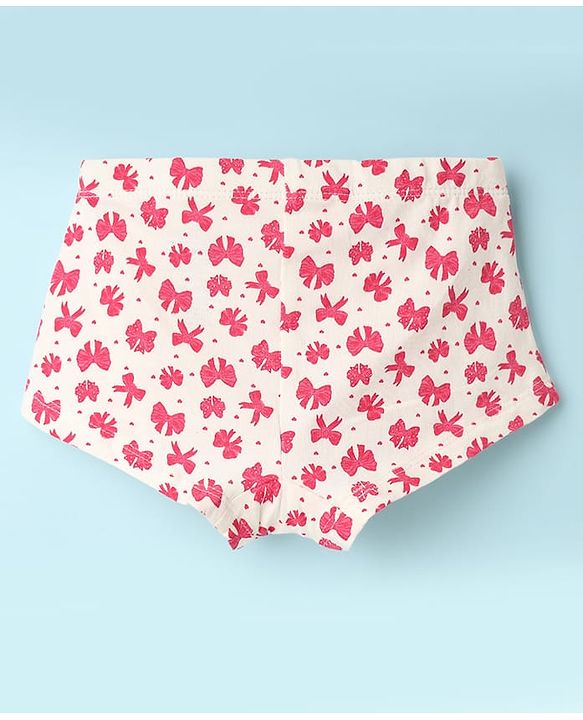Pine Kids Cotton Elastane Knit Hipsters With Polka Dots & Bow Print Pack Of 3 (Colour May Vary)