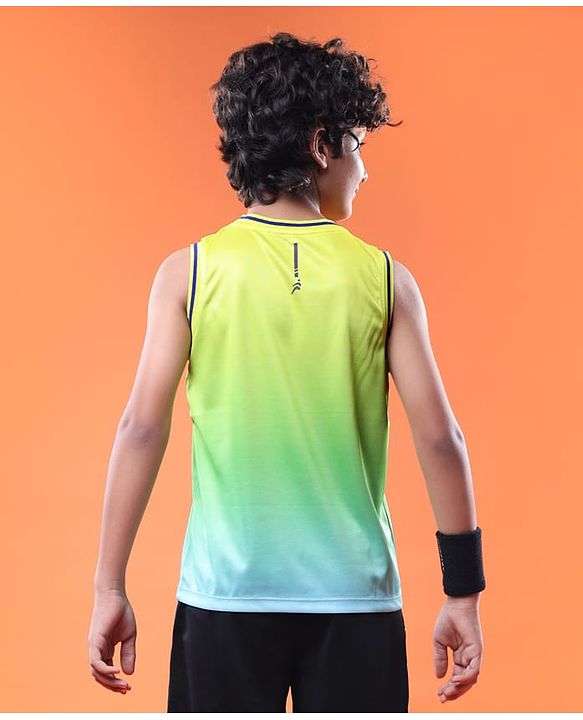 Pine Active Sleeveless T-Shirt With Text Print - Lime Green