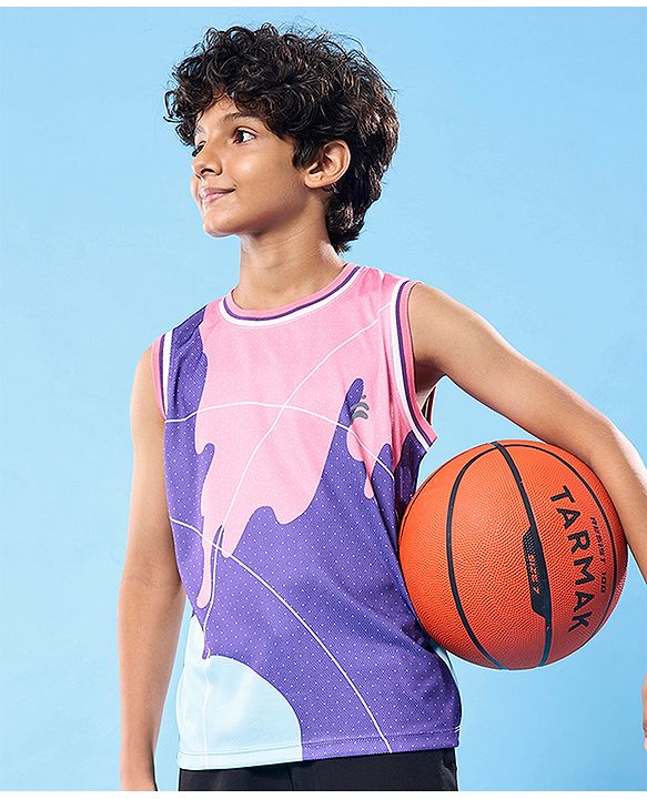Pine Active Knit Sleeveless High Stretch T-Shirt With Color Block Design - Multicolor