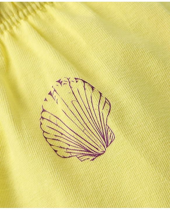 Pine Kids Cotton Elastane Knit Bloomers With Stripes & Shell Print Pack Of 3 - Yellow & Pink