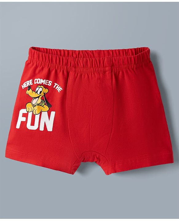 Babyhug Disney Single Jersey Knit Trunks With Mickey Mouse Graphics Pack of 3 - Multicolor