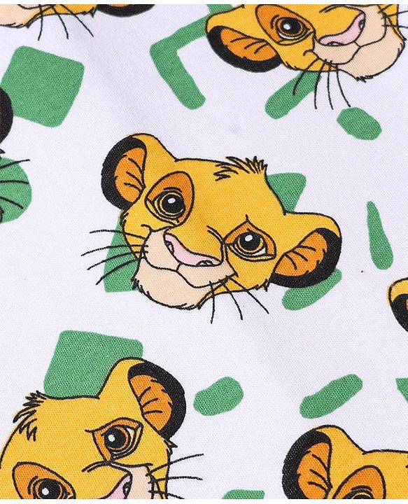 Babyhug 100% Cotton Knit Half Sleeves Romper With Simba Graphic Pack Of 3 - Navy Blue & White