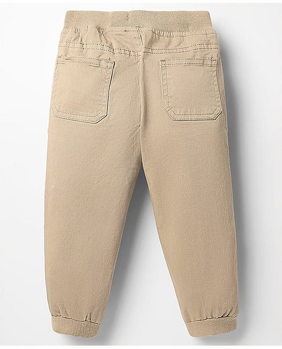 Babyhug Twill Woven Full Length Solid Coloured Trousers With Stretch - Navy Blue