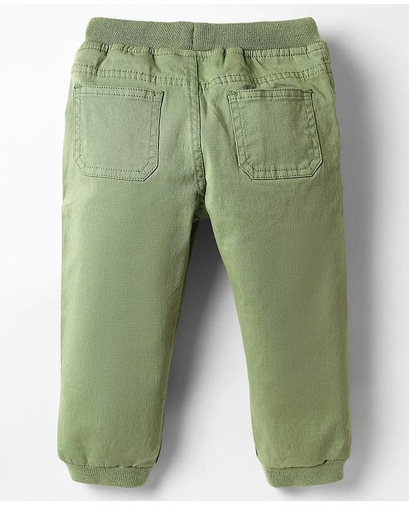 Babyhug Twill Woven Full Length Solid Coloured Trousers With Stretch - Navy Blue