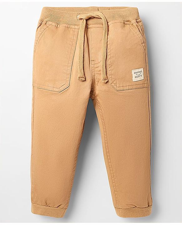 Babyhug Twill Woven Full Length Solid Coloured Trousers With Stretch - Navy Blue