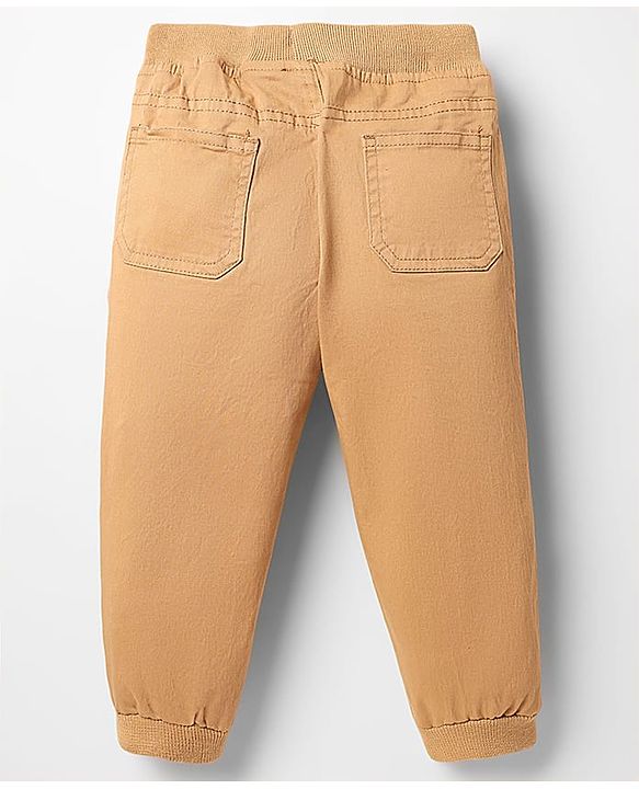 Babyhug Twill Woven Full Length Solid Coloured Trousers With Stretch - Navy Blue
