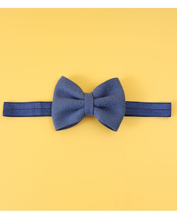 Babyhug Free Size Head Band With Floral & Bow Applique Pack Of 3 - Navy Blue