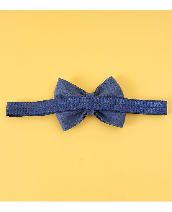 Babyhug Free Size Head Band With Floral & Bow Applique Pack Of 3 - Navy Blue