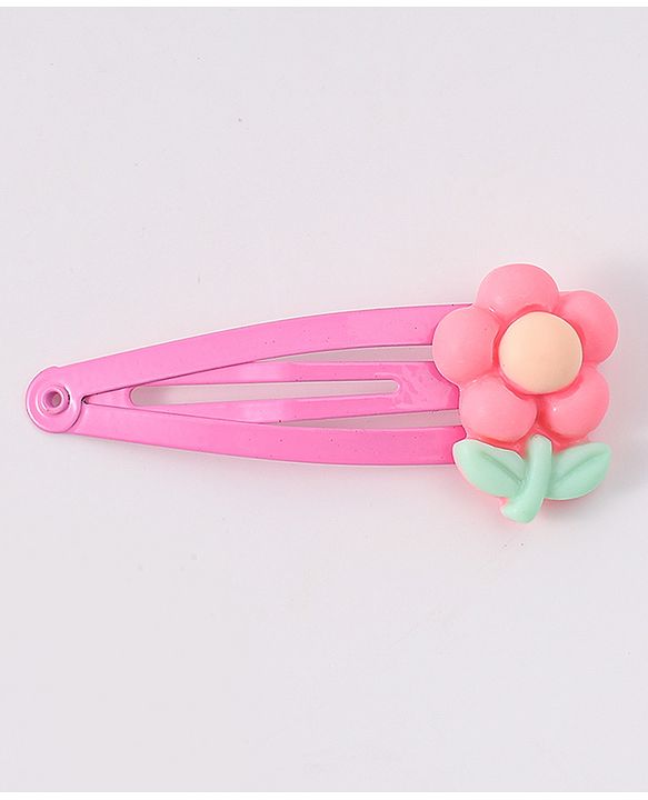 Babyhug Snap Clips with Floral Applique Pack of 6 - Multicolor