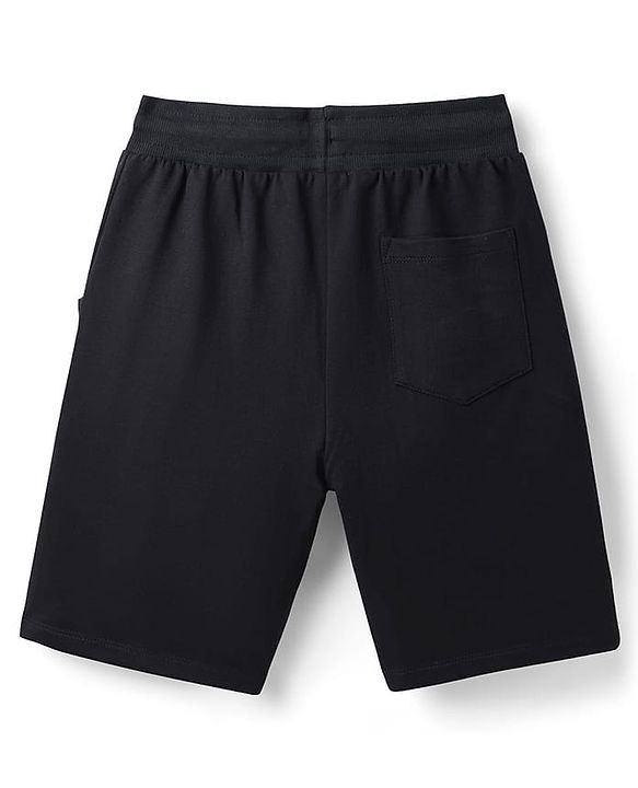Pine Kids Marvel Terry Knit Knee Length Shorts with Hulk Graphics & Tape Detailing - Black
