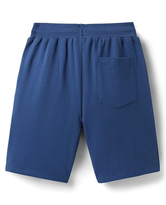 Pine Kids Marvel Terry Knit Knee Length Shorts with Thor Graphics & Tape Detailing - Navy Blue