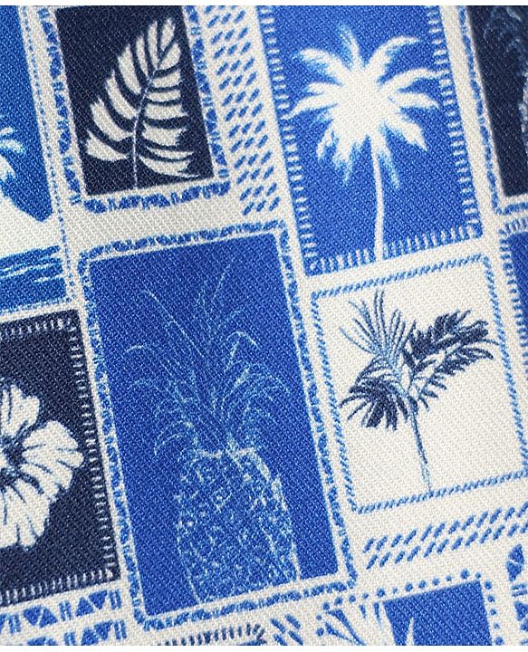 Pine Kids Viscose Woven Half Sleeves Shirt with Beach Theme Print - Blue