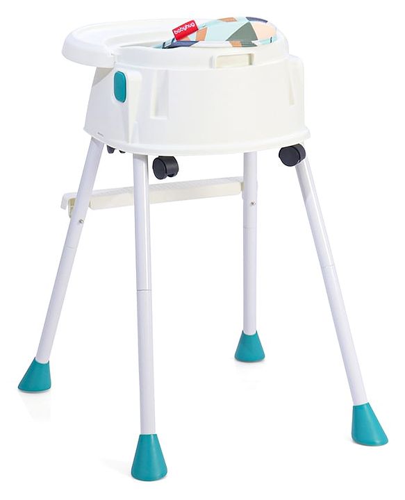 Babyhug 4 in 1 Convertible High Chair with Adjustable Height & Comfortable Seat - White
